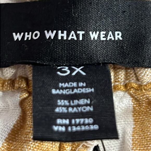 NWT Gringhan Honey mustard linen blend shorts size 3X - Picture 3 of 5